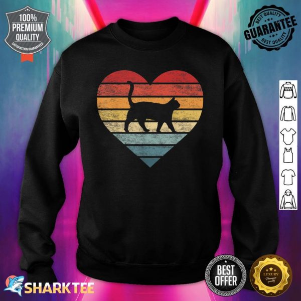 Cat Lover Pet Owner Kitty Heart Silhouette Sweatshirt