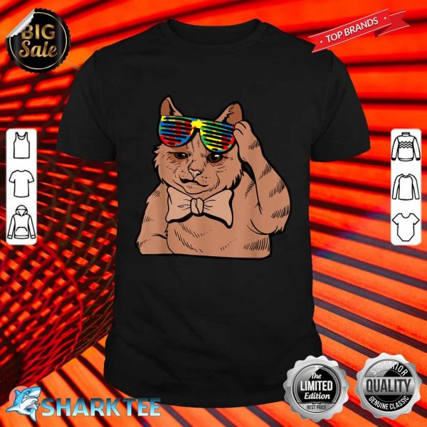 Cat With Glasses Autism Awareness Cute Puzzle Piece Shirt