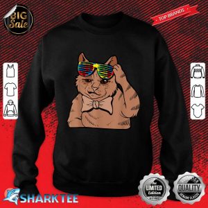 Cat With Glasses Autism Awareness Cute Puzzle Piece Sweatshirt