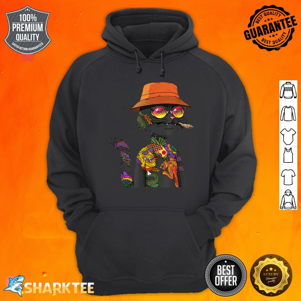 Cool Cat NFT style Hippie Cat Psychedelic Festival Hoodie