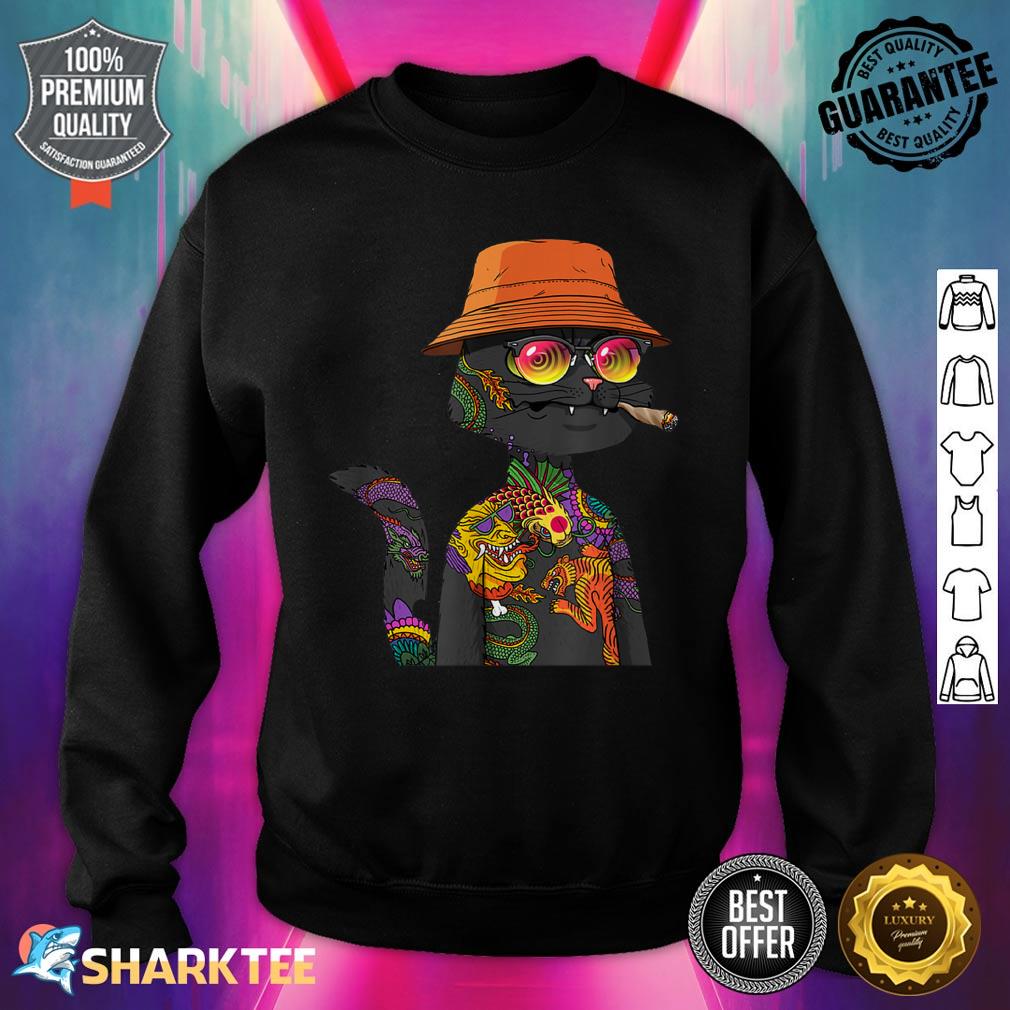Cool Cat NFT style Hippie Cat Psychedelic Festival Sweatshirt