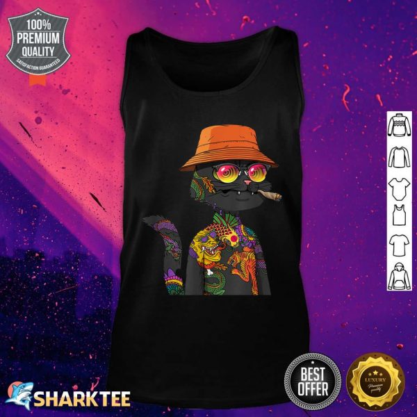 Cool Cat NFT style Hippie Cat Psychedelic Festival Tank Top