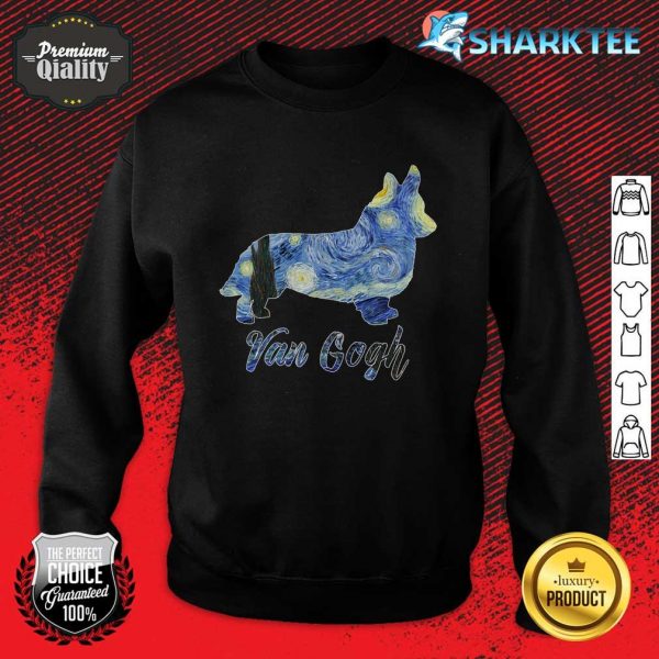 Corgi Van Gogh Starry Night Dog Art Van Gogh Painting Corgi Premium Sweatshirt