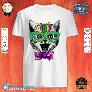 Cute Cat Face Funny Character Mardi Gras Carnival Cat Lover Shirt