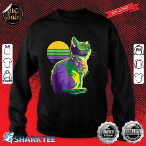 Cute Mardi Gras Kitten New Orleans Cat Owner Sweatshirt