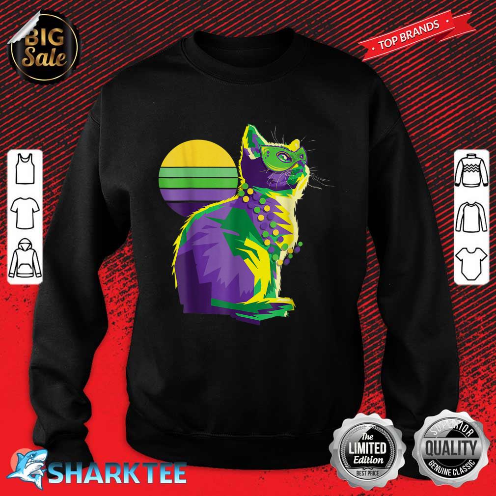 Cute Mardi Gras Kitten New Orleans Cat Owner Sweatshirt