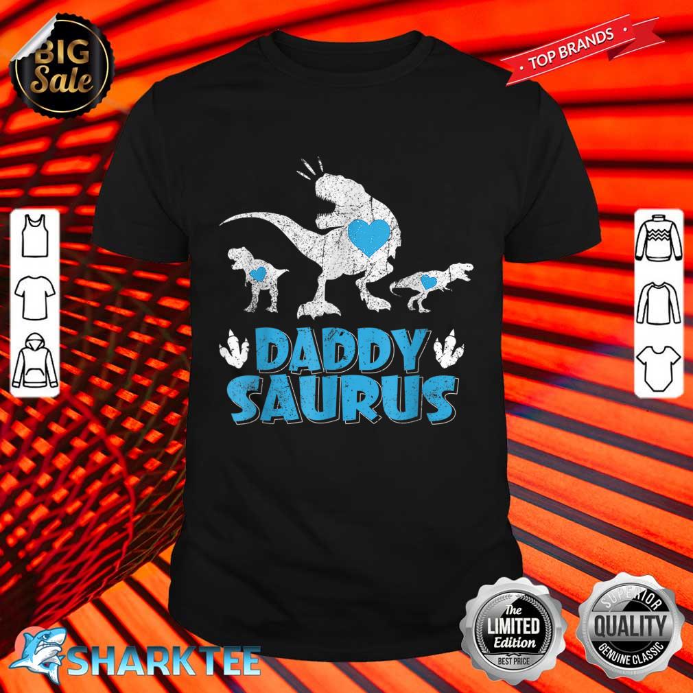 Daddy Saurus Rex Dinosaur Dad Fathers Day Shirt