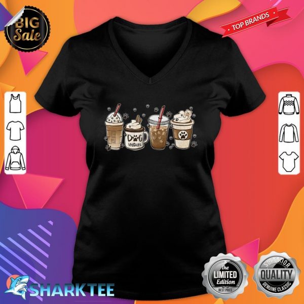Dog Mom Dog Paw Drinker Coffee Lovers Cute Mama Mothers Day V-neck