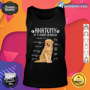 Funny Anatomy Golden Retriever Dog Lover Tank Top