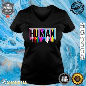 Human Rainbow Flag LGBTQ LGBT Lovers Pride Month V-neck