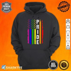Lgbt Pride Month Support With Rainbow Us American Flag Hoodie
