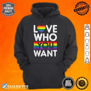 Love Who You Want Rainbow Heart Gay Pride LGBT Pride Month Hoodie