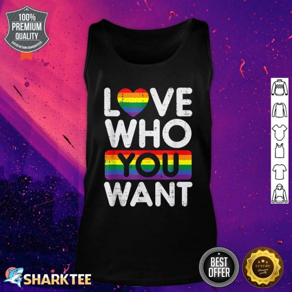 Love Who You Want Rainbow Heart Gay Pride LGBT Pride Month Tank Top