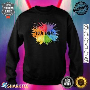 Love Wins Watercolor Rainbow Gay Lesbian LGBT Pride Month Sweatshirt