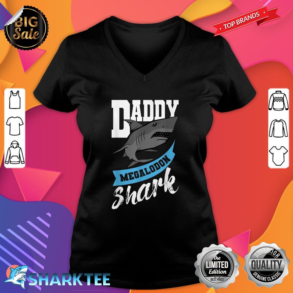 Megalodon Shark Dad Biologist Fathers Day V-neck