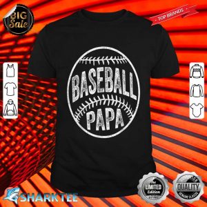 Mens Baseball Papa Coach Fathers Day Shirt