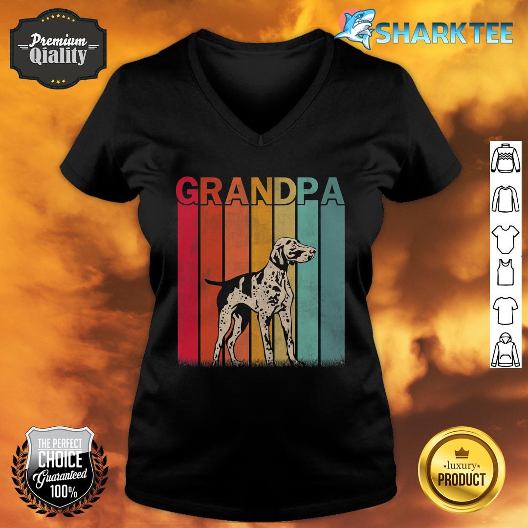 Mens German Shorthaired Pointer Dog Retro Grandpa Father's Day Premium V-neck