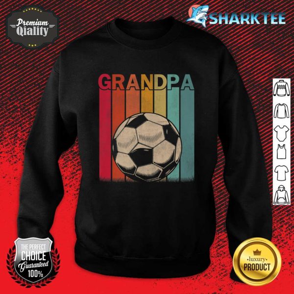 Mens Soccer Retro Style Vintage Grandpa Graphic Fathers Day Premium Sweatshirt