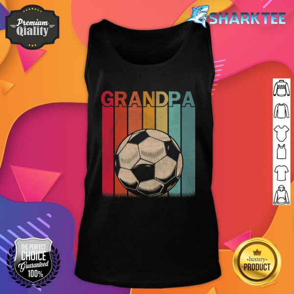 Mens Soccer Retro Style Vintage Grandpa Graphic Fathers Day Premium Tank Top