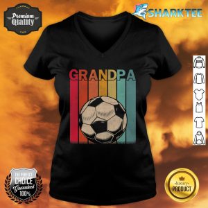 Mens Soccer Retro Style Vintage Grandpa Graphic Fathers Day Premium V-neck