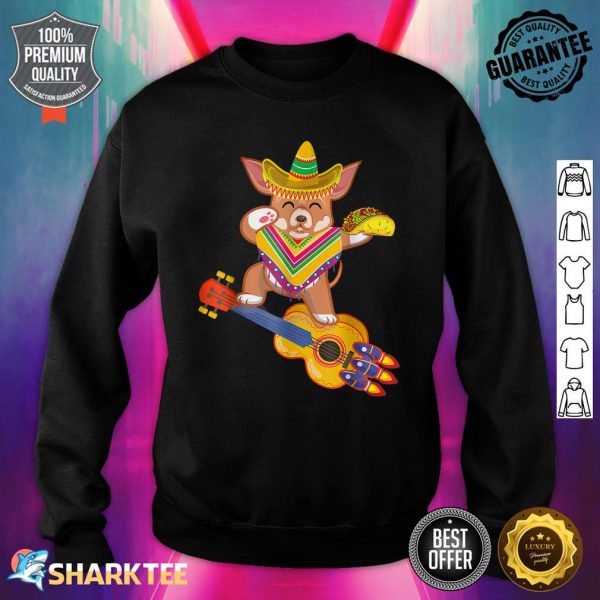 Mexican Dabbing Chihuahua Cinco De Mayo Poncho Sombrero Taco Sweatshirt
