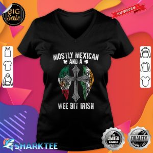 Mexican Wee Bit Irish Tee Funny Mexico Patrick Day V-neck