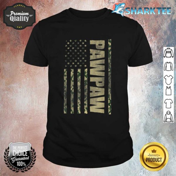 Pawpaw Gifts From Grandkids Fathers Day Camo American Flag Shirt