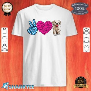 Peace Love Cute Golden Retriever Puppy Dog Runs Owner Gift Premium Shirt