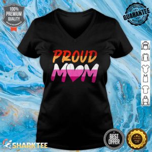 Proud Mom Lesbian LGBTQ Pride Month Queer Equality LGBT V-neck