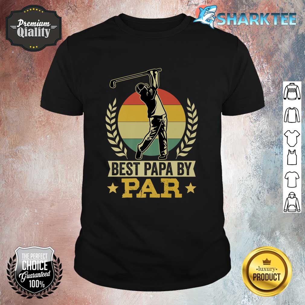 Retro Vintage Best Papa By Par Grandpa Golfer Fathers Day Premium Shirt