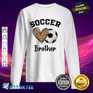 Soccer Brother Leopard Heart Sports Players Fathers Day Sweatshirt