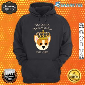 The Queen Platinum Jubilee Corgi with Crown Dog Lover Pet Premium Hoodie