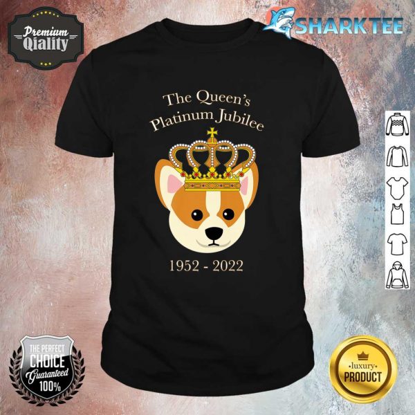The Queen Platinum Jubilee Corgi with Crown Dog Lover Pet Premium Shirt