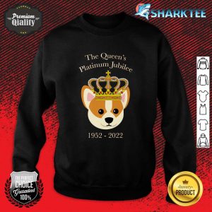 The Queen Platinum Jubilee Corgi with Crown Dog Lover Pet Premium Sweatshirt