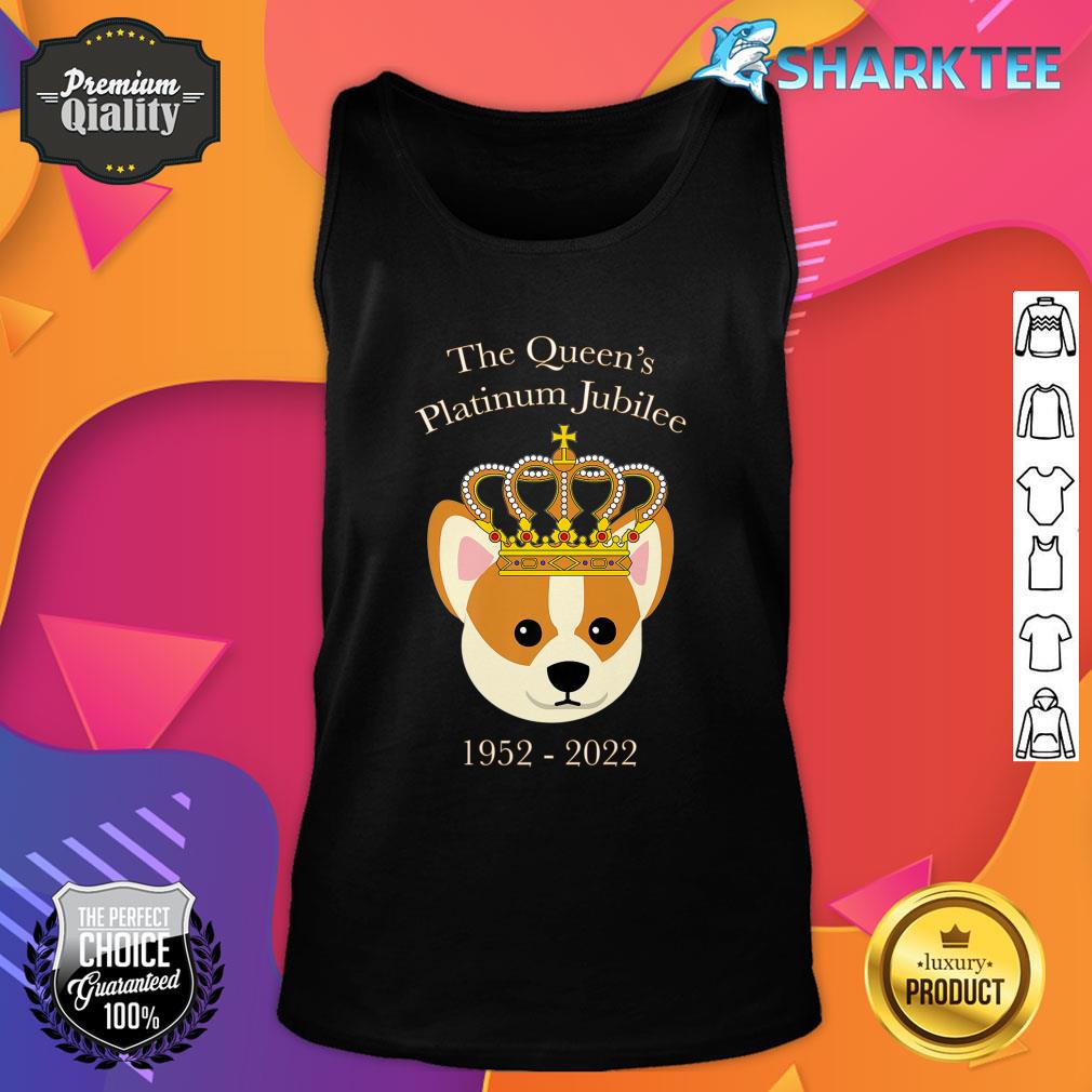 The Queen Platinum Jubilee Corgi with Crown Dog Lover Pet Premium Tank Top