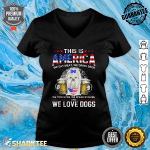 This Is America We Love Dogs Malta Dog America Flag V-neck