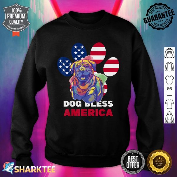 USA 4th of July Patriotic Dog American Rottweiler Sweatshirt