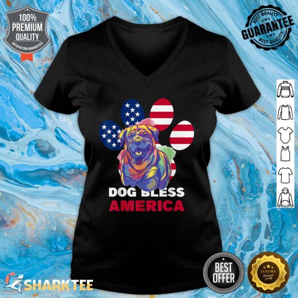 USA 4th of July Patriotic Dog American Rottweiler V-neck