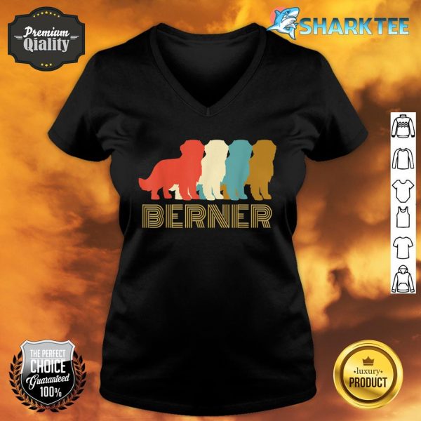 Vintage Bernese Mountain Dog I Love My Berner V-neck