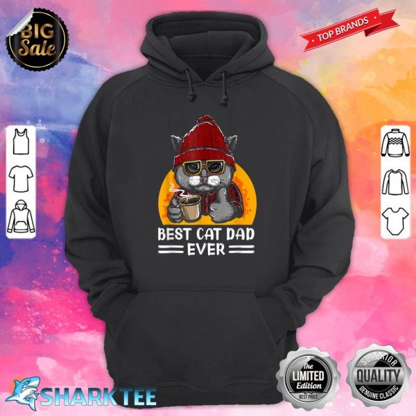 Vintage Best Funny Cat Father Dad Ever Cat Daddy Father Day Hoodie