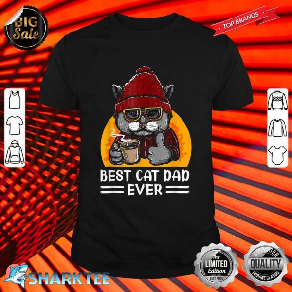 Vintage Best Funny Cat Father Dad Ever Cat Daddy Father Day Shirt