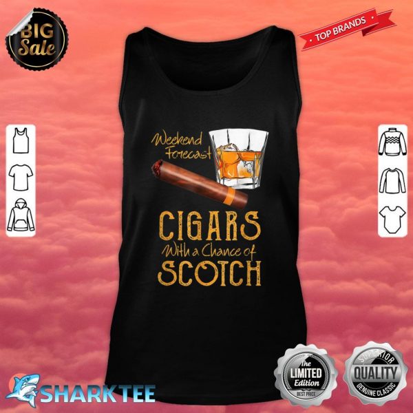 Weekend Forecast Cigars Chance of Bourbon Fathers Day Tank top