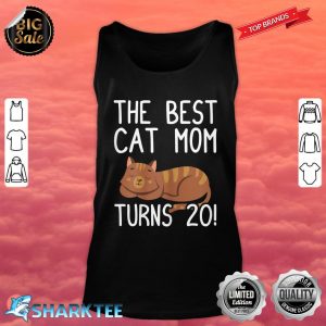 Womens Best Cat Mom Turns 20th Birthday Twentieth Birthday Cat Tank top