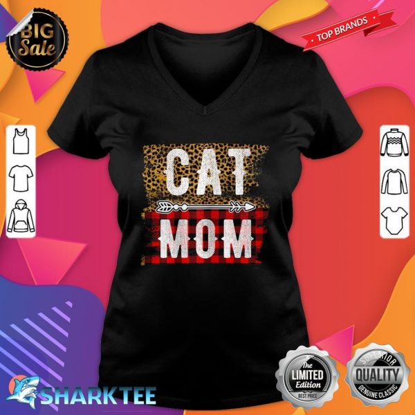 Womens Cat Mom Funny Graphic Novelty Mama Cat Lover V-neck