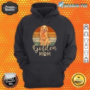 Womens Golden Mom Retro Sunset Golden Retriever Lover Gift Dog Mama Hoodie