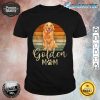 Womens Golden Mom Retro Sunset Golden Retriever Lover Gift Dog Mama Shirt