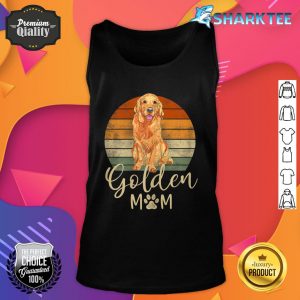 Womens Golden Mom Retro Sunset Golden Retriever Lover Gift Dog Mama Tank Top