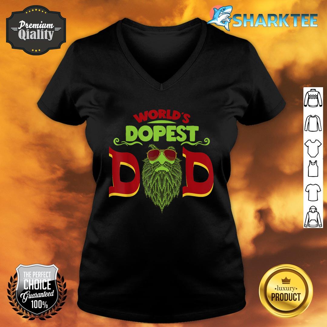 Worlds Dopest Dad Cannabis Fathers Day 420 Day V-neck