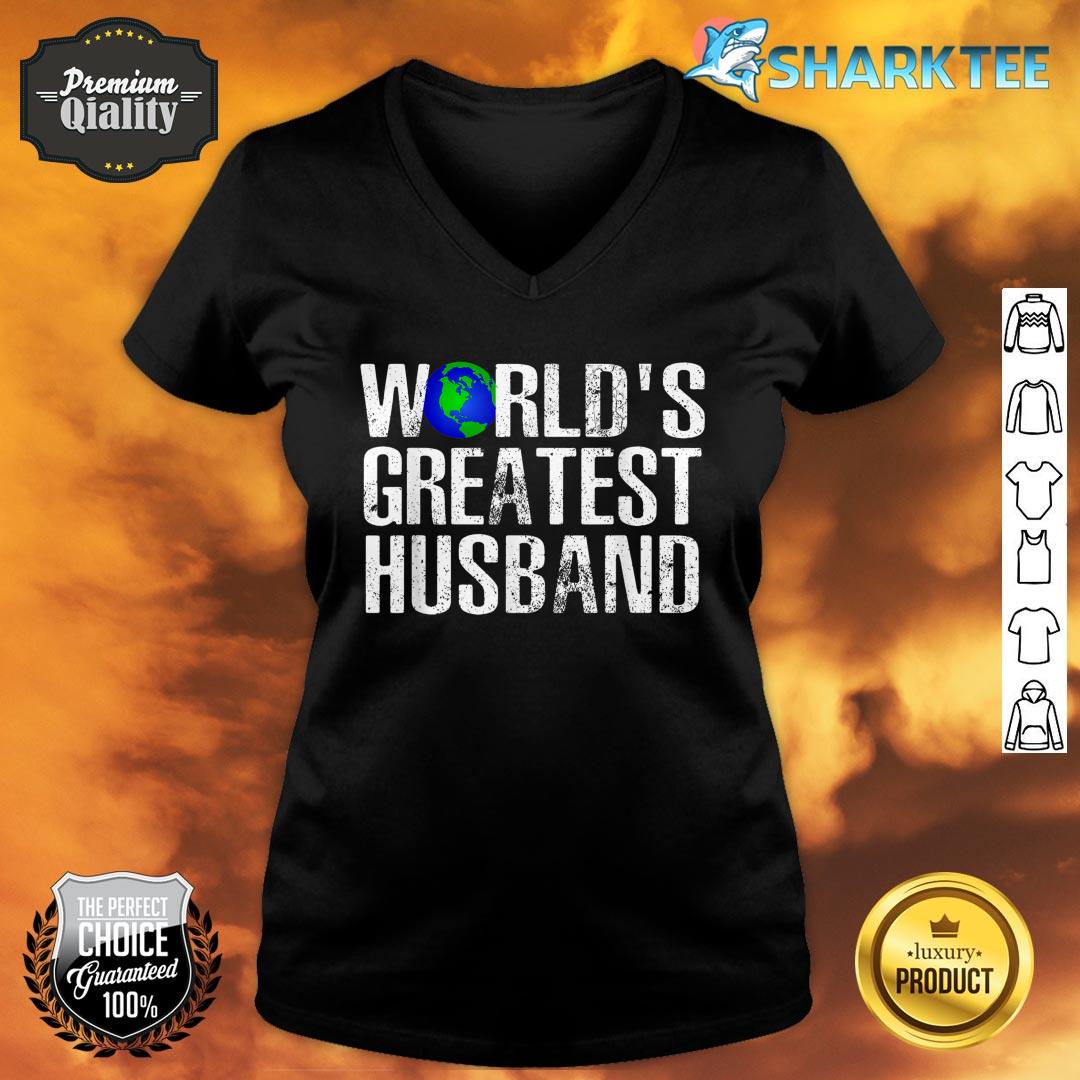 Worlds Greatest Husband For Cute Stepfather Fathers Day V-neck