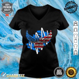 4th Of July Independence Day USA Flag Pride Eagle Freedom V-neck